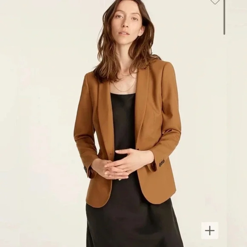 J. Crew Parke Wool Lined Blazer, Tan/Carmel Size 12